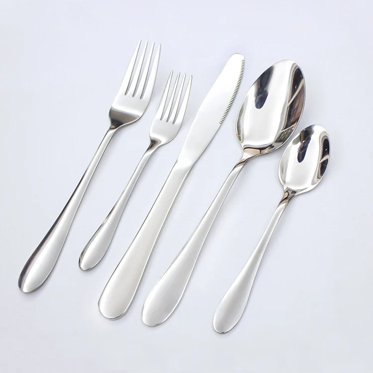 Smooth easy cleaning flatware spoon and fork set stainless steel silver cutlery