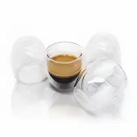 

borosilicate glass 80ml handleless double wall espresso glass coffee cup