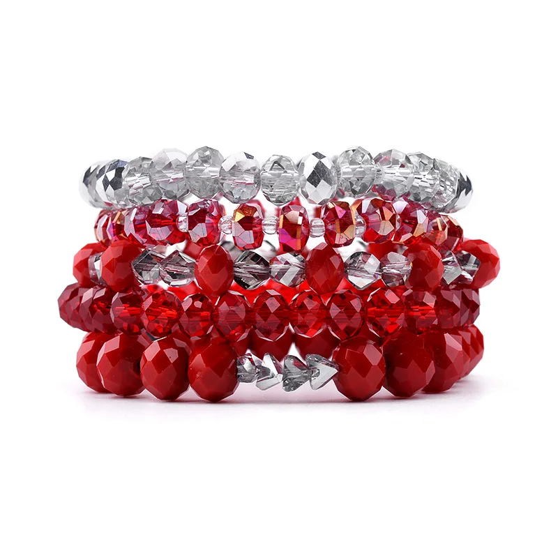 

BOJIU 5 Colors Multilayer Crystal Bead Bracelets For Women  Cute Vintage Bracelet Female Party Jewelry Christmas Gift, Picture