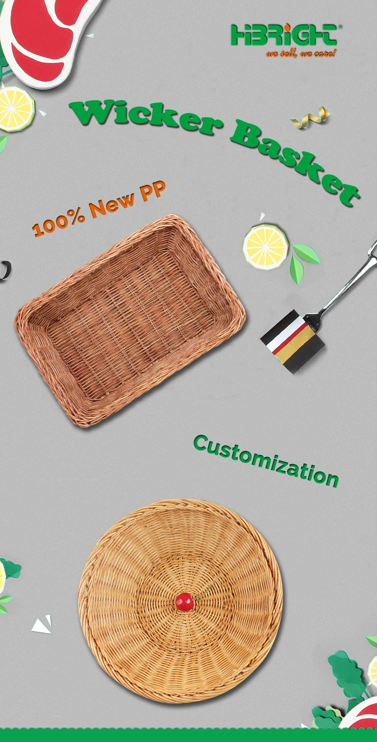 Wholesale Bakery Bread Wicker Rattan Bread Basket For Bakery Store