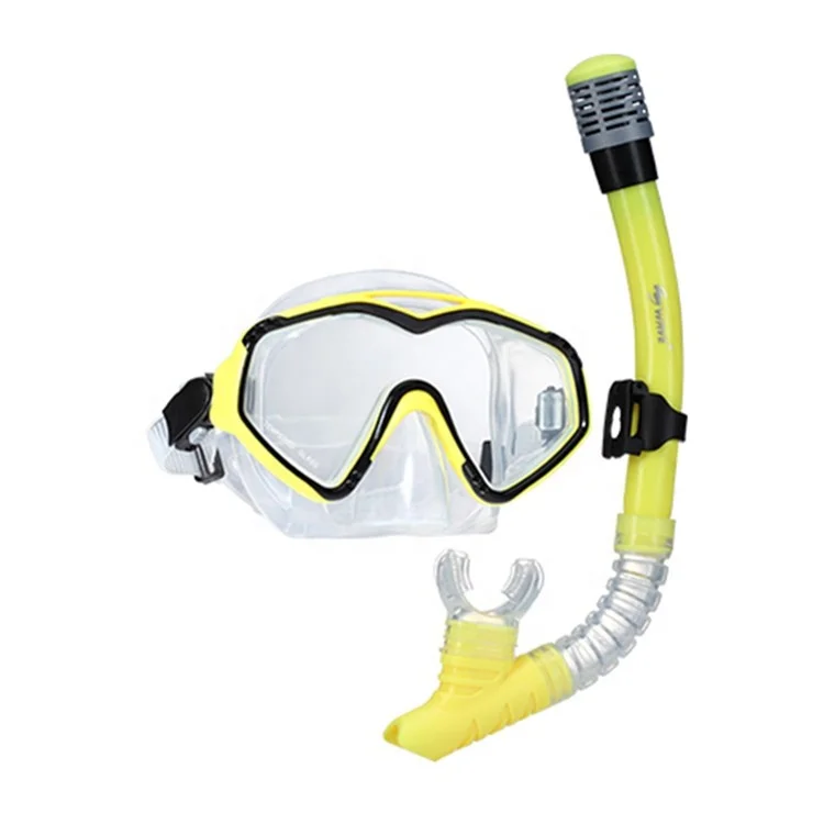 

Adult and junior panoram wide view low volume diving mask swim sport dry snorkel set, Black, blue,yellow etc