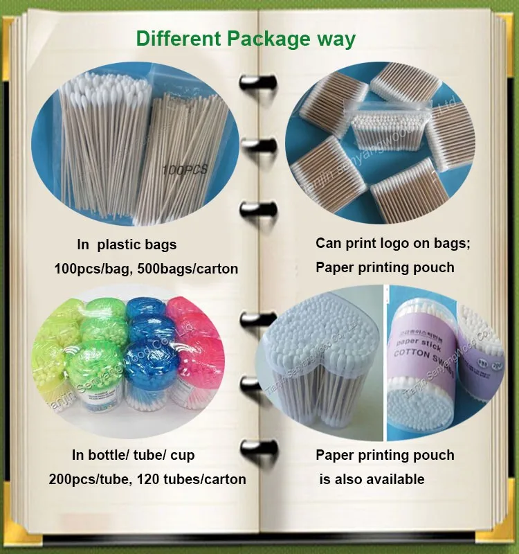 Medical Disposable Cotton Tipped Applicators With Long Wooden Bamboo