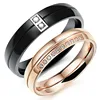 Marlary 2018 New Arrival High Quality Forever Love Black Titanium Diamond Couple Promise Rings