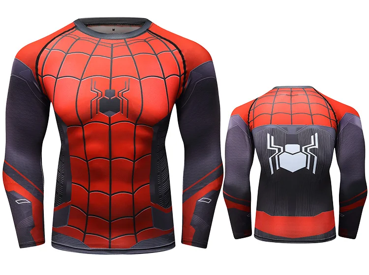 Spiderman costume adult shirts for men long sleeve compression shirt men t shirt long sleeve