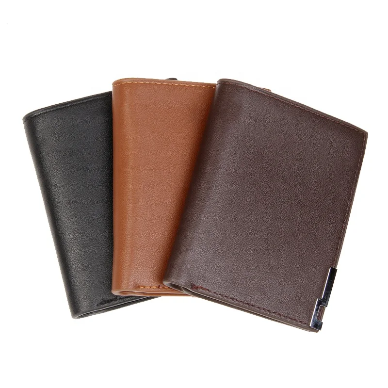 

Wholesale Popular business smart leather wallet men's wallet leather for men, Multi