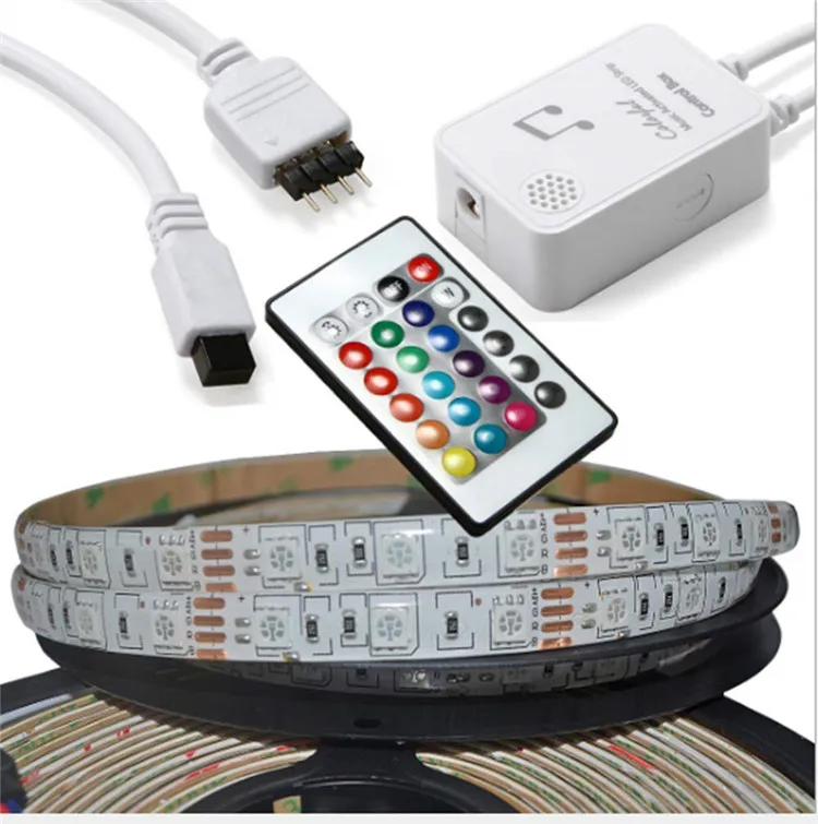 LED Strip Lights Waterproof Rope Lights 5M/16.4 ft 300 LED Color Changing Kit +24 Key IR Remote Control+ Power Supply