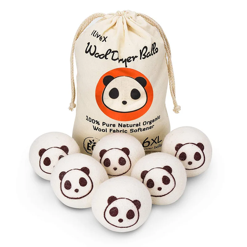 

Cute Panda Wool Dryer Balls, White