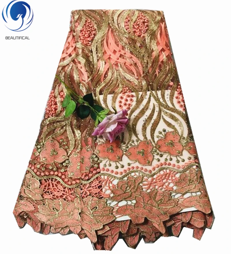 

Beautifical french tulle lace for nigeria 2019 rhinestones african net lace embroidery ML41N51, Can be customized