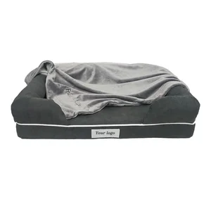 2019 New Product Wholesale Large Dog Sofa Bed, Amazon Bestseller Waterproof Orthopedic Memory Foam Dog Bed