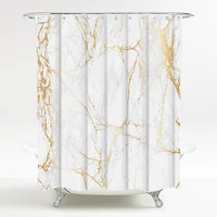 

Bathroom waterproof 90GSM fabric marble design 100% polyester 3d shower curtain