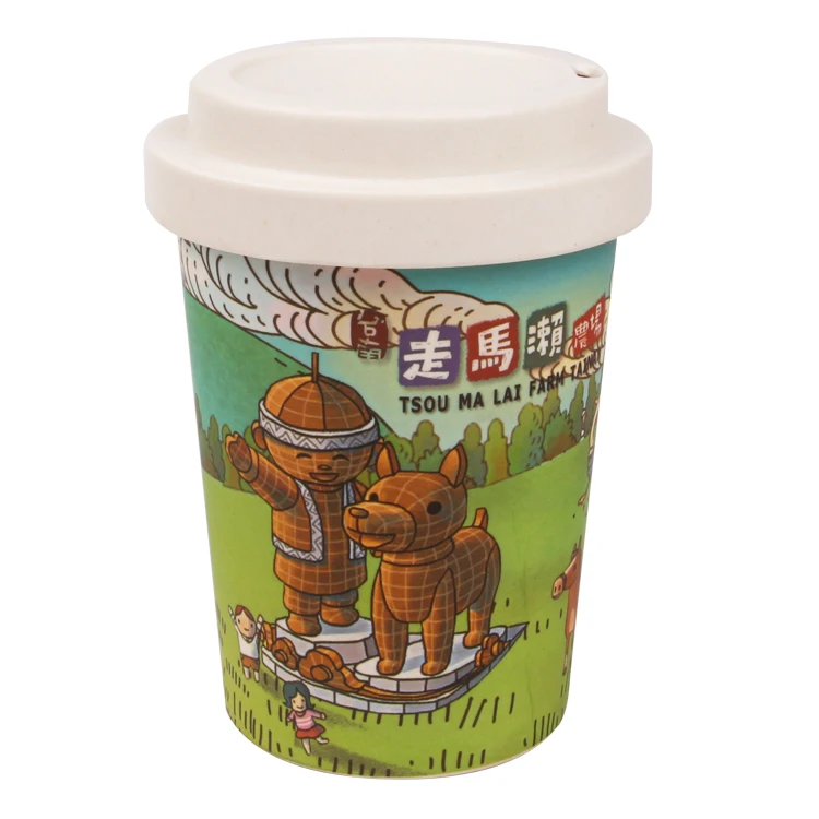 

hot sale Natural eco friendly Degradable Bamboo Cup Cheap bamboo fiber coffee Travel mug, As pictures