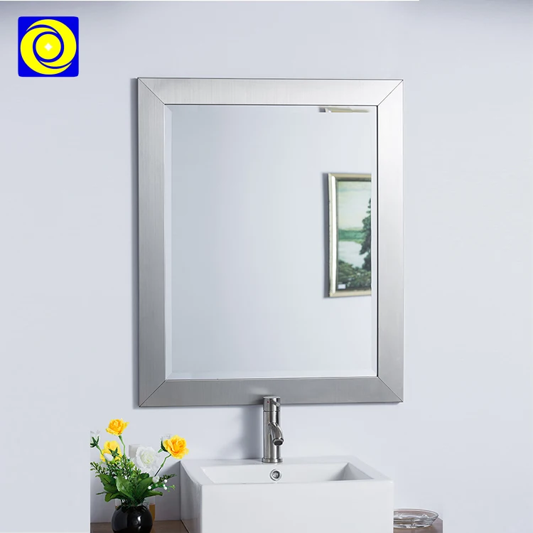 Espejo De Baño Con Marco De Acero Inoxidable 304 Rectangular,Moderno
