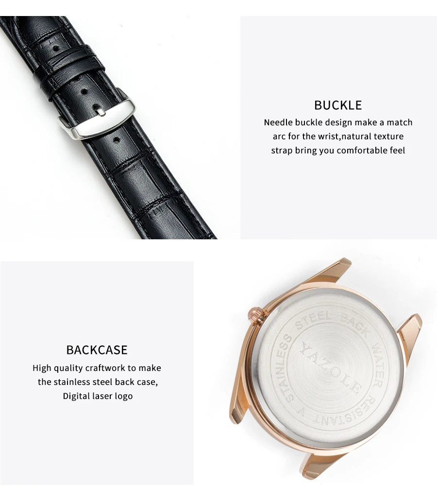 On Sale Men Business Watches Reloj YAZOLE D 416 Luxury Quartz Wrist Watch OEM Logo Wristwatch Waterproof Leather Straps