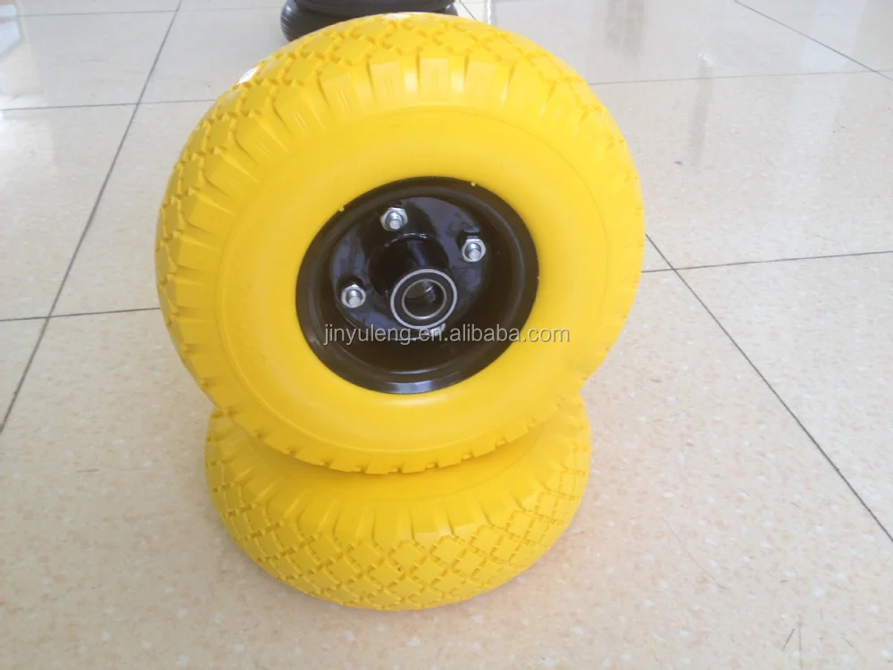 6 x2 2.50-4 3.00-4 3.50-4 400-8 CHINA qing dao high quality PU foam wheel for hand trolley truck tool cart wheelbarrow