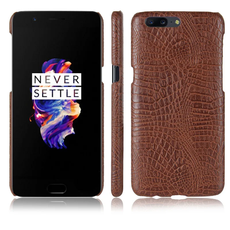 Cell phone cover Crocodile pattern Leather case For Oneplus 5T PC cover