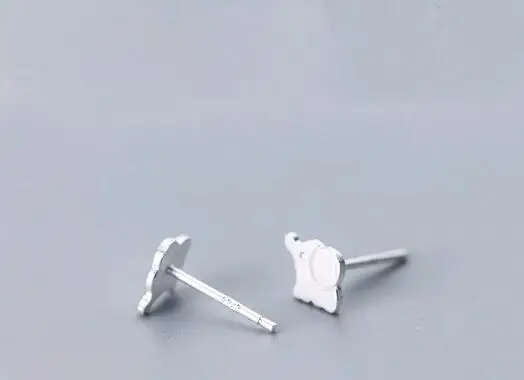 lovely simple 925 sterling silver brushed mini elephant ear studs.jpg