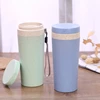 12OZ Wheat Fiber Cup With lid custom straw wheat mug