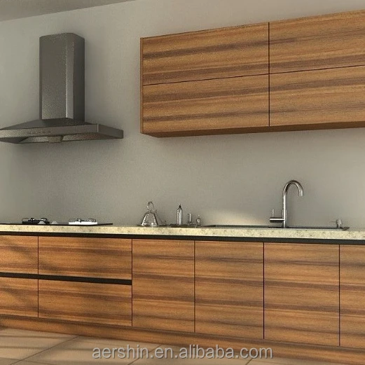 
European style frameless melanine board flat foor kitchen cabinet 