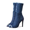 Fashion new design cowboy peep toe lady high heel shoes women booties