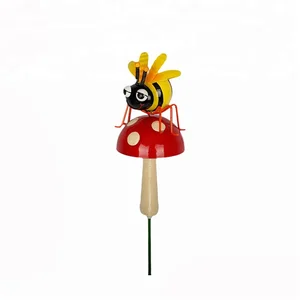 Image of Wholesale Metal Cute Bee Decorations Insect Mushroom Garden Stake