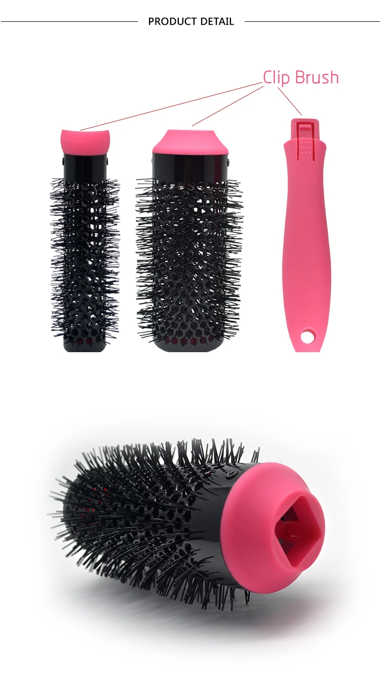 EUREKA 8815 Aluminum Barrel Hair Brush Nylon Heat-resistant Ceramic Brush Removable Barrels Ionic Round Hair Brush