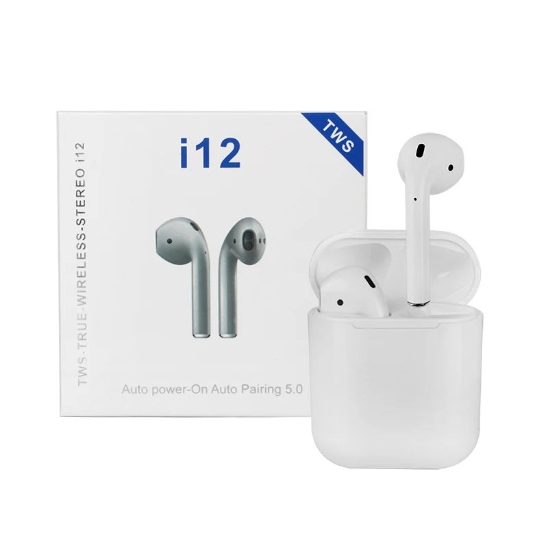 

i12 TWS Bluetooth V5.0 wireless earbuds touch control Binaural calls 3D Stereo headset bluetooth headphones