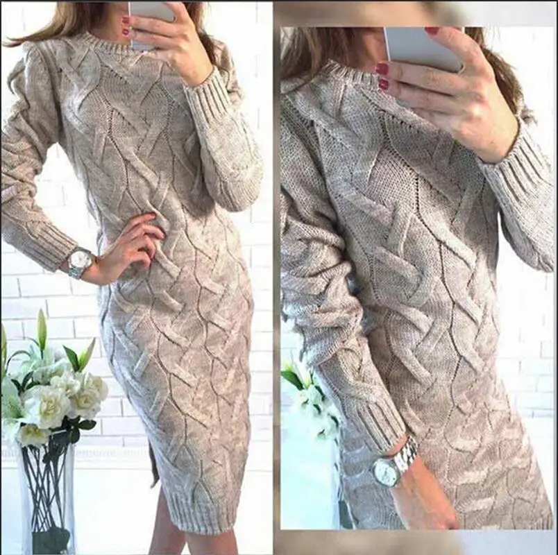 winter white knit dress