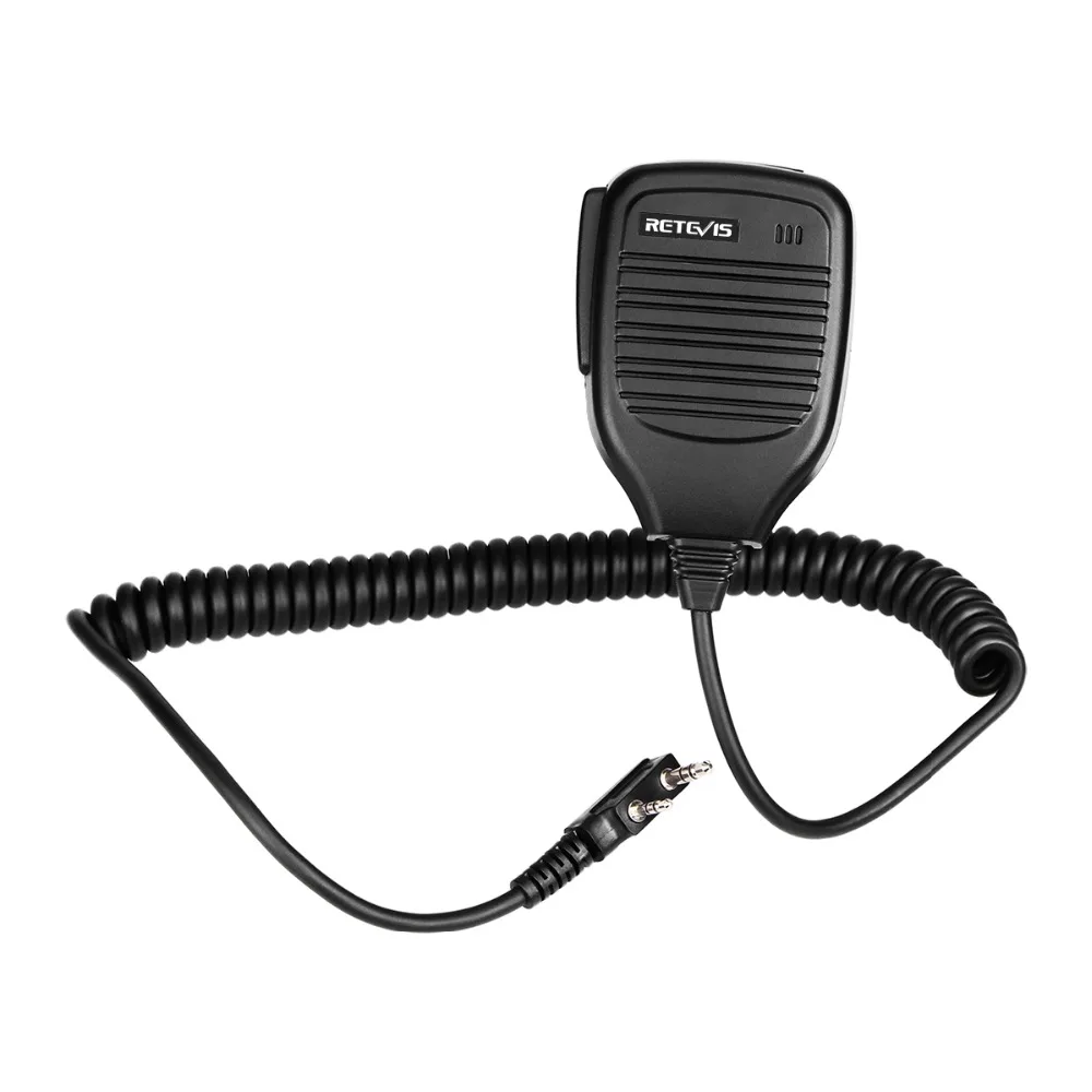 

Cheap 2 Pin walkie talkie Speaker Mic wired Microphones for Kenwood Baofeng UV-5R Retevis H-777 RT21 RT22 RT27 TYT HYT Radio, Black