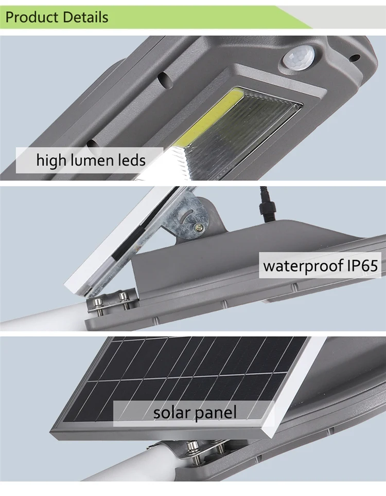 High brightness abs ip65 40w 60w 80w 12v dc led solar street lights