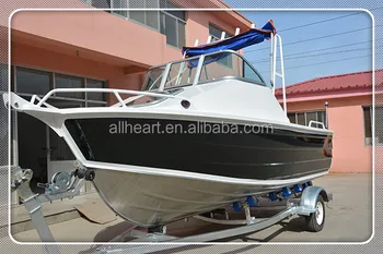 Small Aluminum Cuddy Cabin Fishing Boat With Foldable Top View