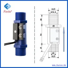 G1/2'' 1~30L/Min. Hall Magnetic plastic water flow sensor