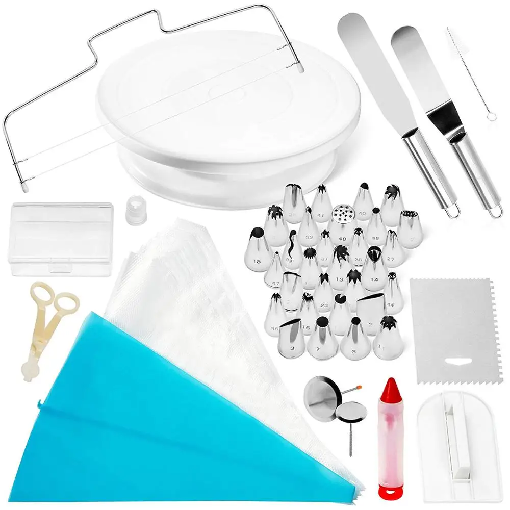

42-Piece Cake Decorating Kit Supplies with Icing Tips, Pastry Bags cake turntable for reposteria Cake Decoration Baking Tool