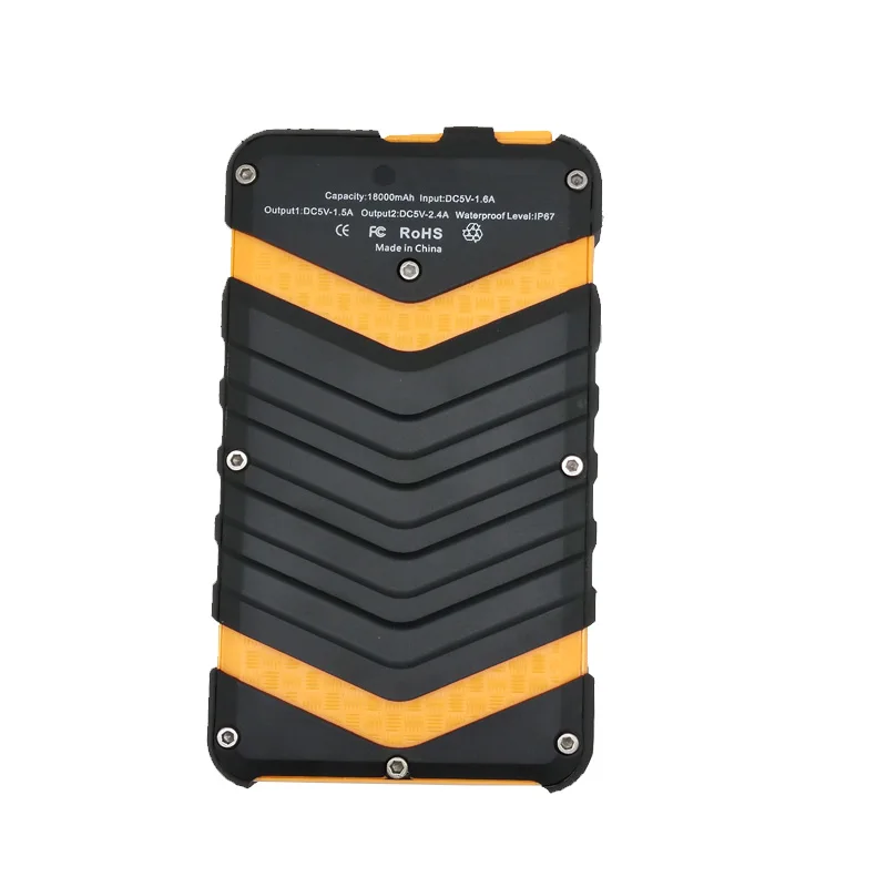 New Waterproof Solar Cell Phone Charger 18000Mah Portable Solar Mobile Power Bank With Double Head Usb - ANKUX.COM