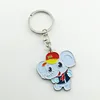 Elephant logo metal keychain with stoving varnish technology