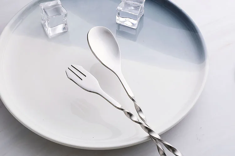 
Classic Bartender Bar Spoon with Fork Stainless Steel Cocktail Stirring Spoon 