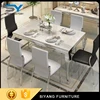 Europe market stainless steel 6 chairs dinner table Snow Foam Lance