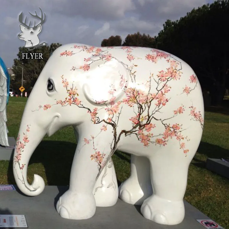 Factory Supply Large Resin Elephant Sculptures For Garden Decoration