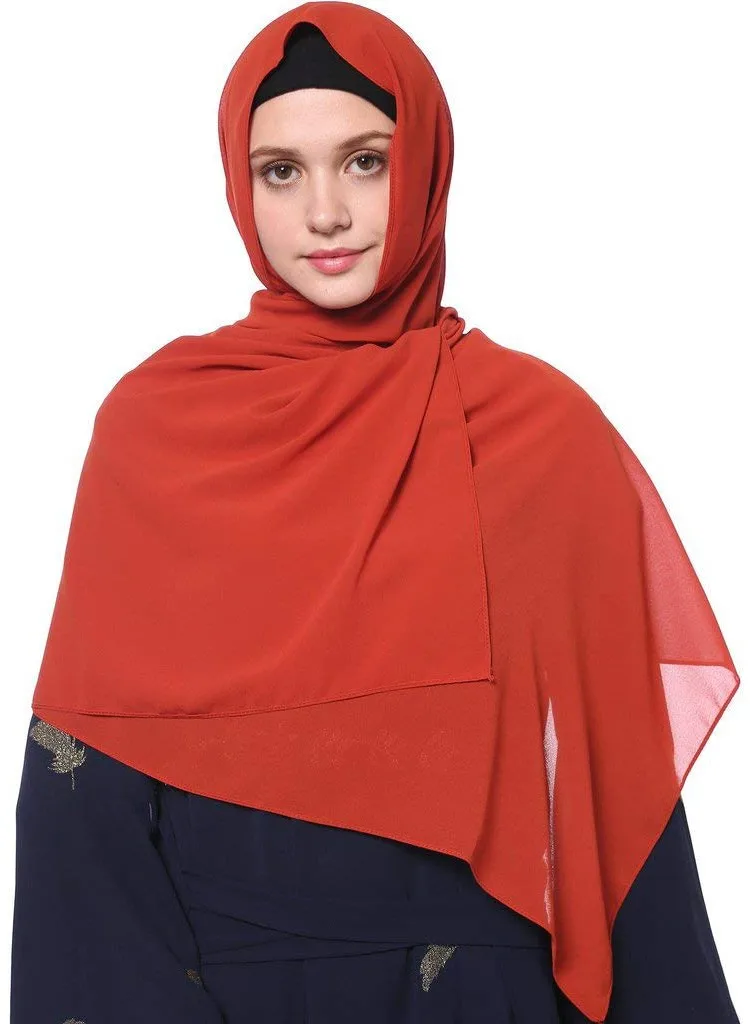 100% 涤纶纯色泡沫雪纺穆斯林围巾女性头巾