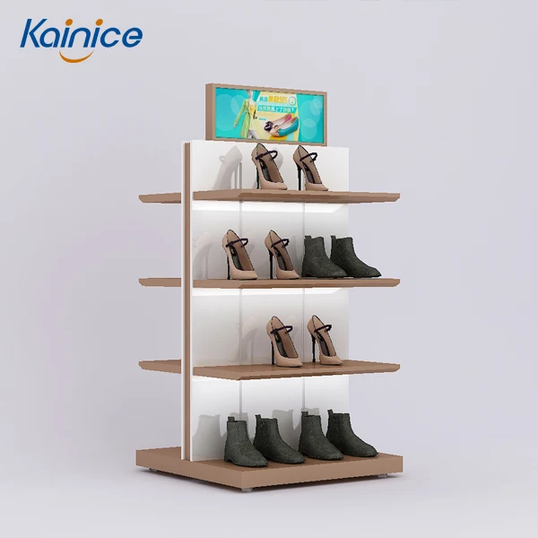 Retail Chain Women Wooden Display Gondola For Shoes - Buy Shoe Display ...