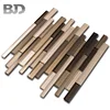New Product Random Interlocking Indoor wall Metallic High Quality Brown Glass & Stone Marble