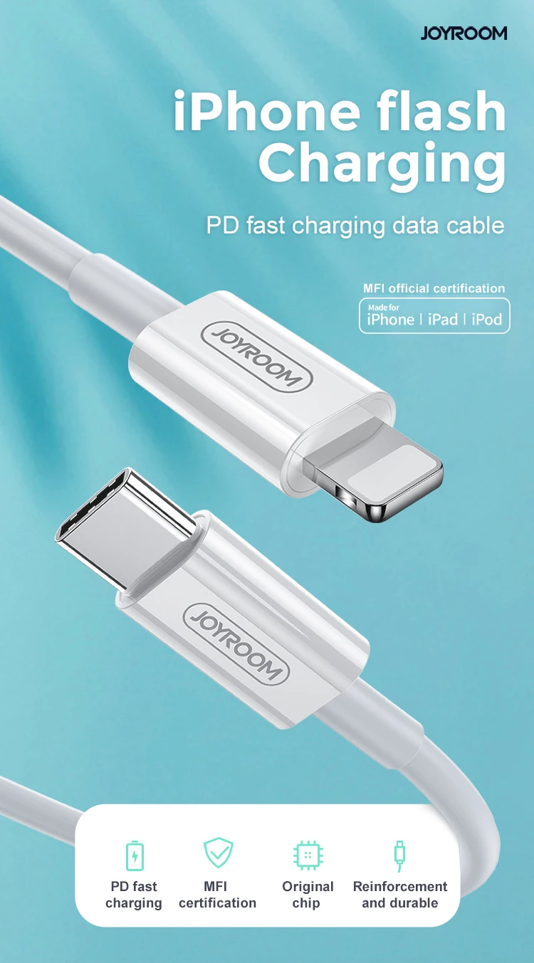 Joyroom mobile usb for iphone pd fast charging data mfi certified cable - ANKUX.COM