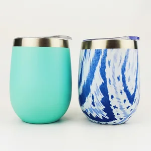 Image of 12oz Egg-Shape Vacuum Insulated Stainless Steel Tumbler Travel Water Bottle Cup