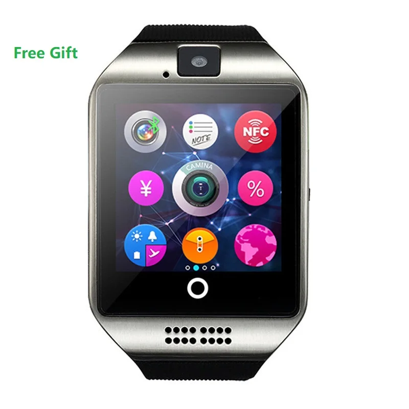 

Trending products 2021 new arrivals Q18 Touch Screen Support TF Sim Card Camera for Android Phone Smart watch, Silver, black gun, platnum,black and silver, black gold