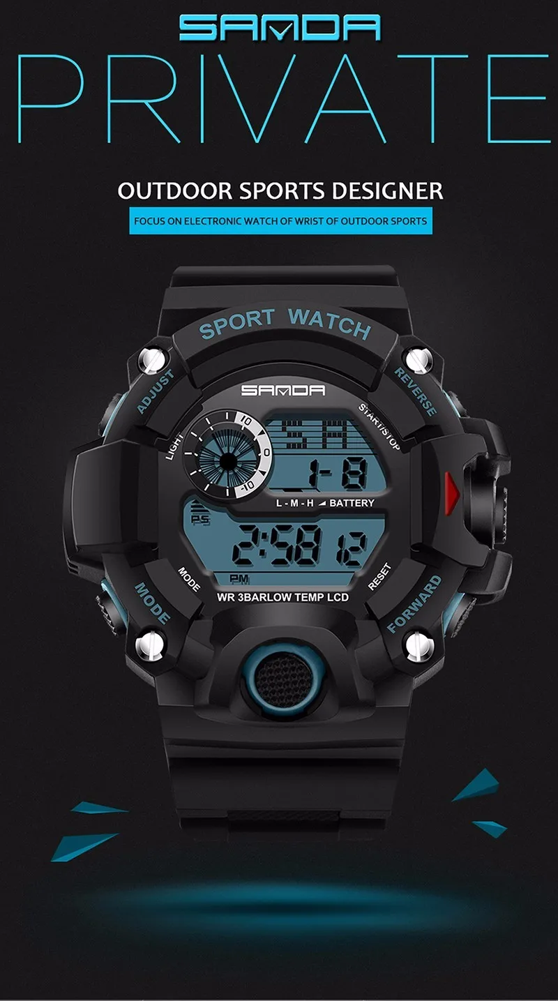 Military Electronic Wrist Watch Sport Top Brand Sanda 326 Digital