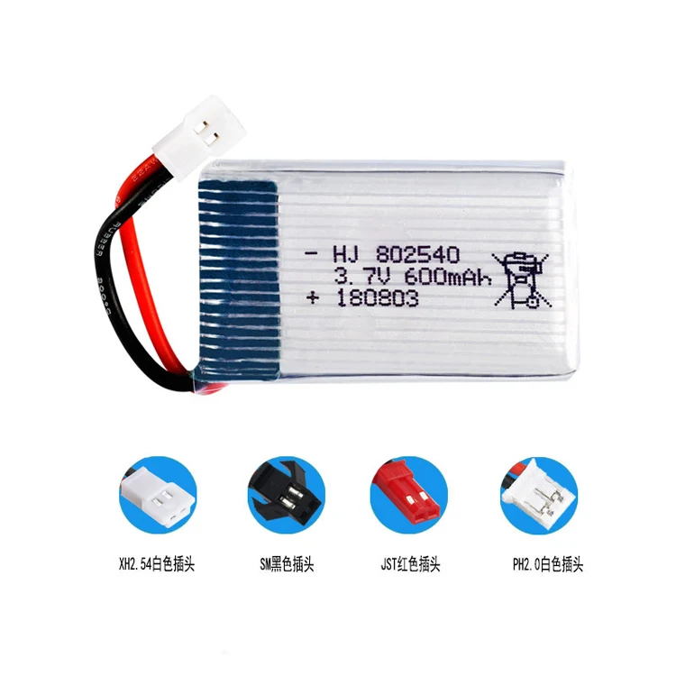 3.7v Rc Helicopter Lipo Battery 802540 3.7v 600mah Li Polymer Battery