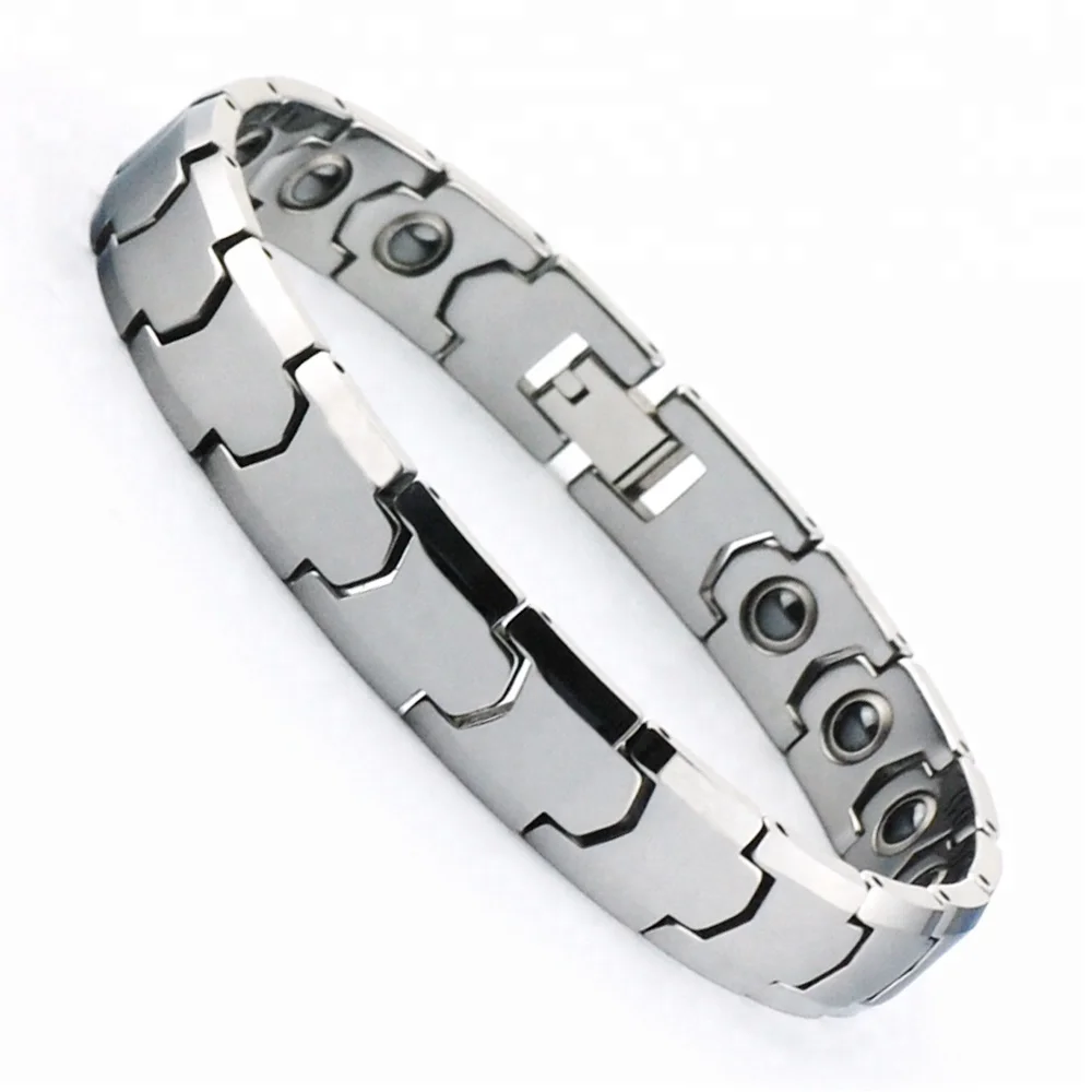 

Wollet Fashion Plating Coffee Germanium Bio Magnetic Therapy Tungsten Bracelet, Brown