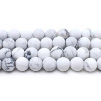 

New bead matte frosted white howlite stone round stone beads for bracelets jewelry making (AB1566)