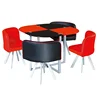 New Promotion Tempered Glass Hideaway Dining Table and Chairs set for Dining Room with 4 Chairs wooden Low Price morden
