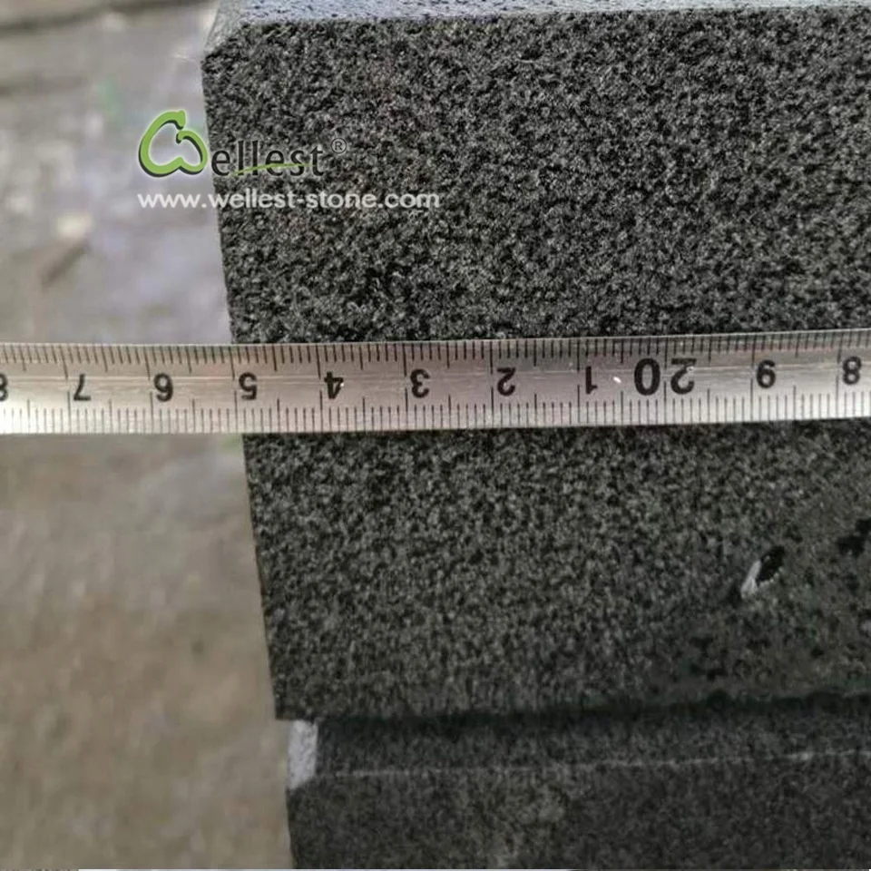 
Chinese black basalt stone blocks dark bluestone curb 