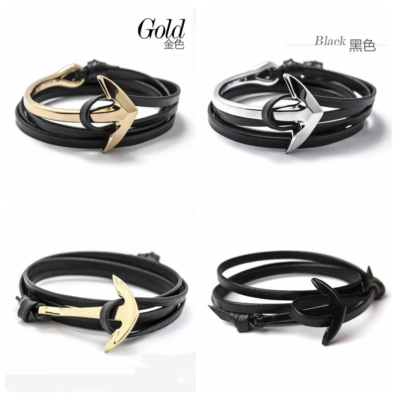 Custom Adjustable Nautical Rope Charm Bracelet Maritime Anchor Viking